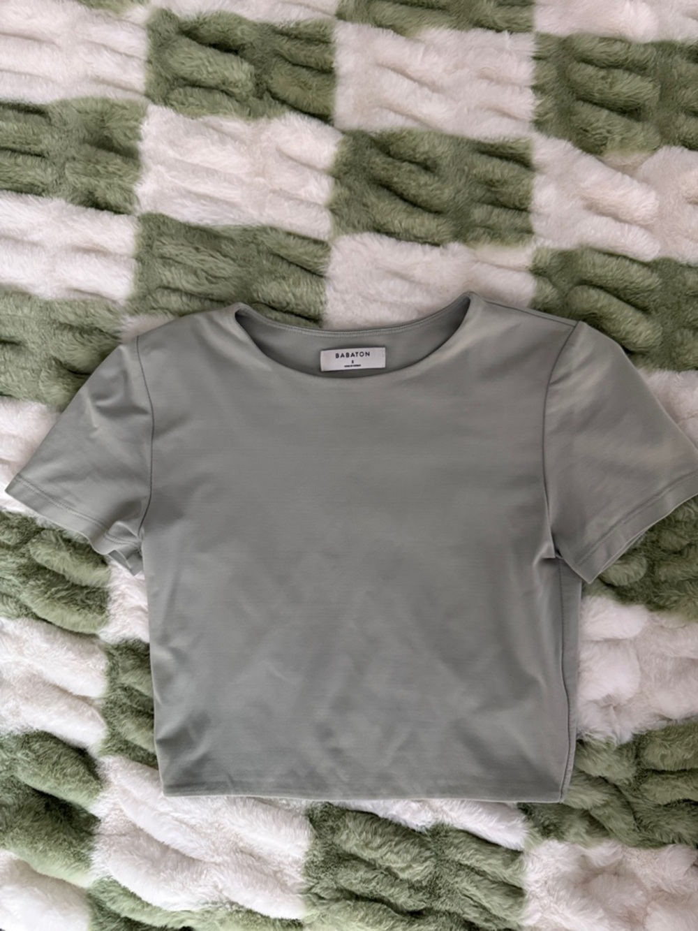 Babaton Light Sage Green Contour Baby Tee